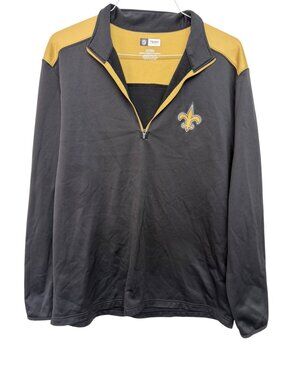 NFL Team Apparel New Orleans Saints Quarter-Zip Pullover Men's Size L